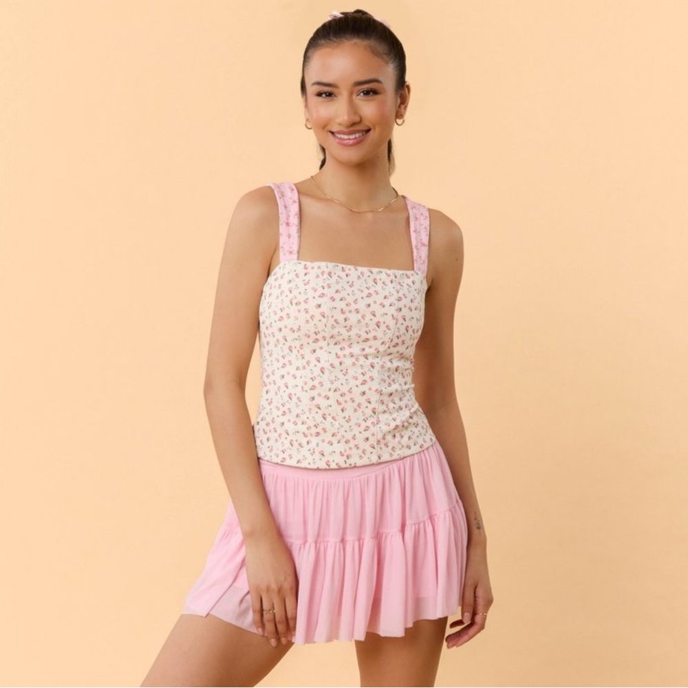 NWT Blogilates Tiny Bows Corset Tank Top